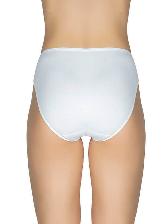 A.A UNDERWEAR Βαμβακερά Γυναικεία Slip 2Pack με Δαντέλα Λευκά