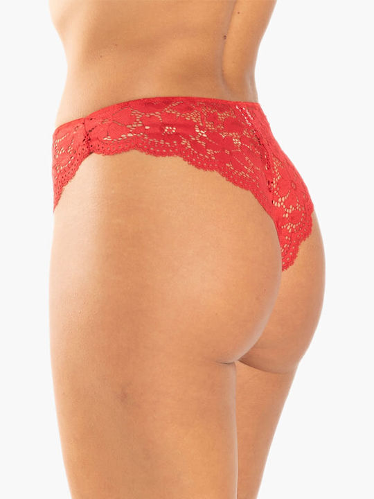 A.A UNDERWEAR Women's Brazil with Lace Red