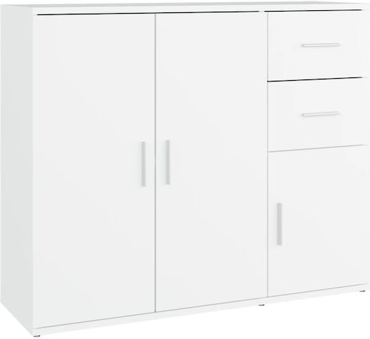Μπουφές Ξύλινος με Συρτάρια Λευκός 91x29.5x75cm
