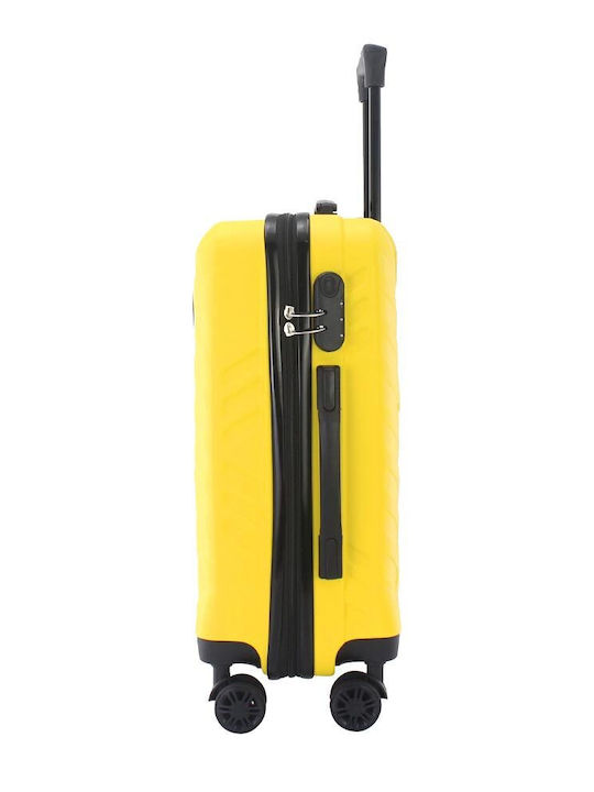 Amber AM1002 Medium Hard Yellow Suitcase with 4 Wheels Height 65cm