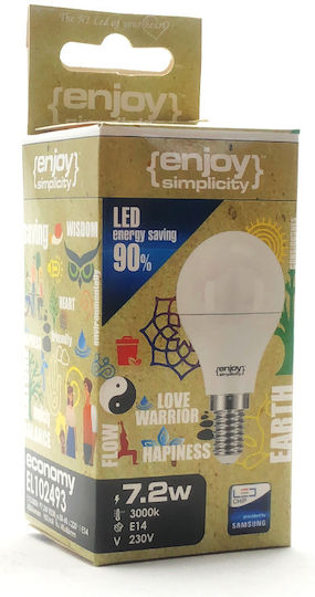Elvhx LED Bulb 72W for Socket E14 and Shape G45 Warm White 806lm