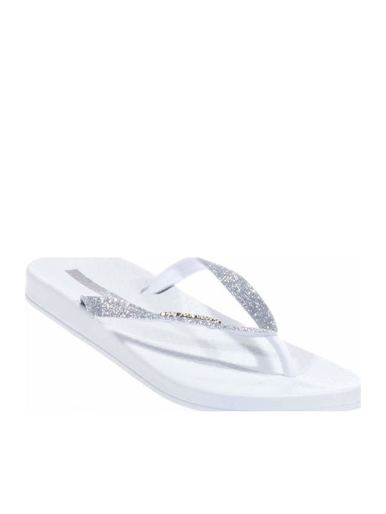 Lolita Glitter Flip Flops In Silver Colour