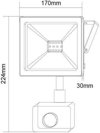 Aca Στεγανός Προβολέας LED 50W Ψυχρό Λευκό 6000K με Αισθητήρα Κίνησης IP66