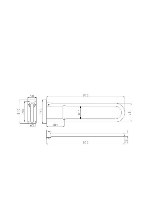 Ponte Giulio Λαβή Μπάνιου Inox 80cm Ασημί