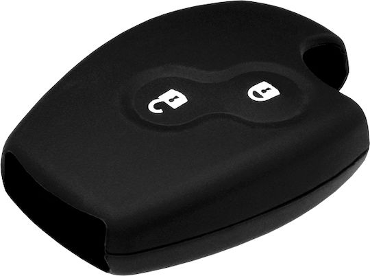 Car Key Cover Case made of with 2 Buttons for Renault in Black Color