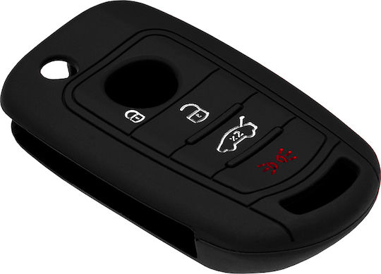 Car Key Cover Case made of with 4 Buttons for Fiat in Black Color