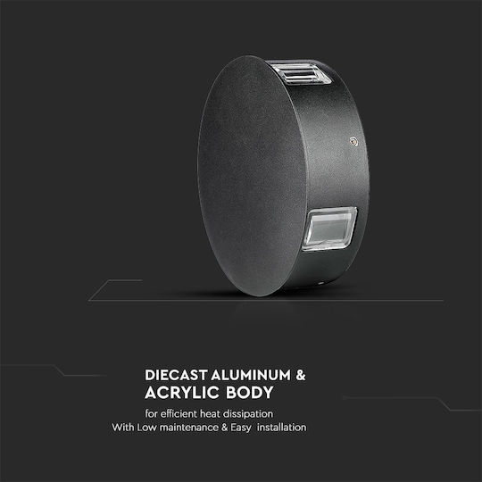 V-TAC Aplica de exterior montată pe perete LED IP65 4W cu Alb Cald Lumină