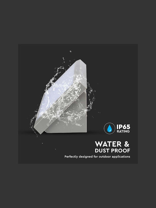 V-TAC Wall-Mounted Outdoor Ceiling Lamp LED IP65 12W with Cool White Light 26.5x12x8.1cm