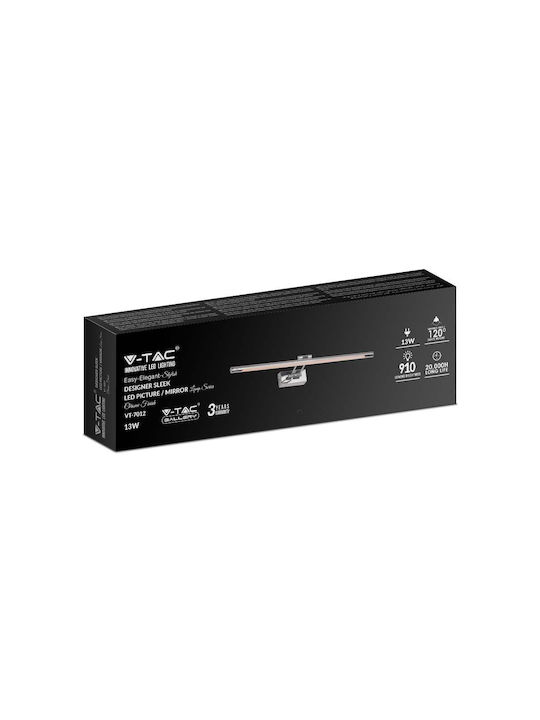 V-TAC Classic Lamp Wall with Integrated LED and Warm White Light Silver 64x18.5x5.5cm