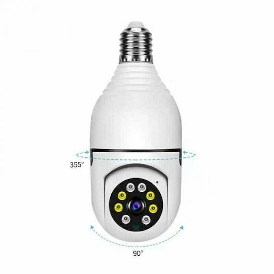 Versteckte Kamera V380 WiFi Lampe 1080p mit Steckplatz für Speicherkarte und Bewegungssensor