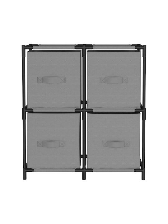 vidaXL Metallic Storage Box Cream-Black 63x30x71cm