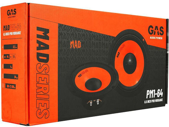 Gas Audio Power Car Speaker Mad PM1-64 6.5" with 60W RMS (Midrange)