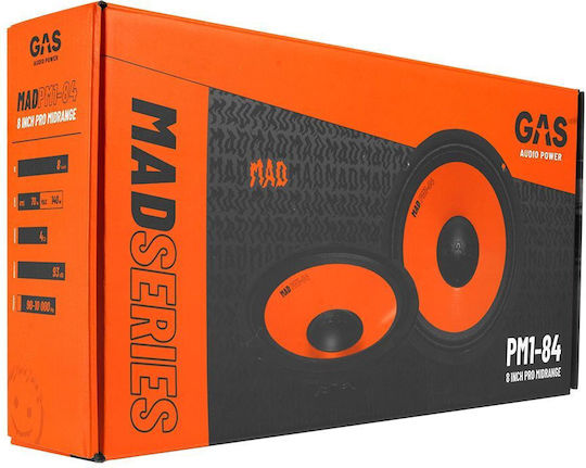 Gas Audio Power Mad Ηχείο Αυτοκινήτου 8" με 70W RMS (Midrange) 1 Τεμάχιο