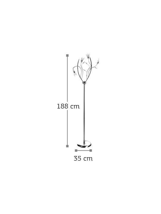 Inlight Vintage Floor Lamp H188xW35cm. with Socket for Bulb G9 Nickel Matt