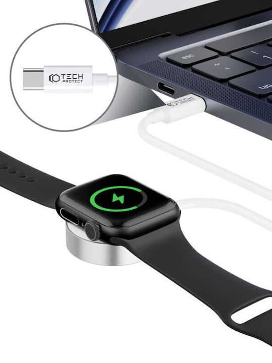 Tech-Protect Ultraboost Magnetic Type-C Wearable Charger Apple Watch Whiteς