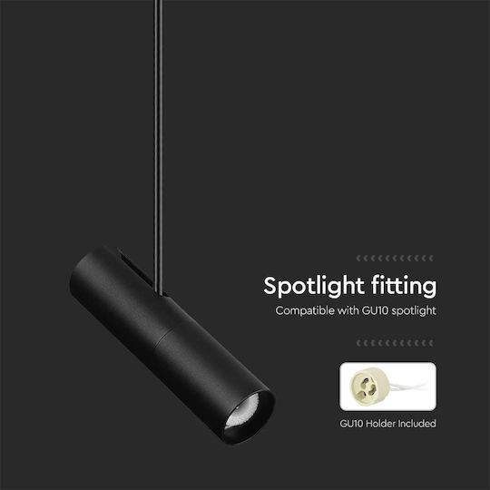 V-TAC Single Spot with Socket GU10 in Black Color
