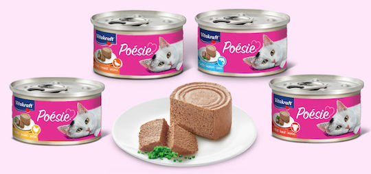 Vitakraft Poesie Mousse Nassfutter für Ältere Katzen in Dose mit Huhn 85gr