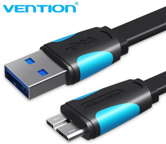 Vention Flach USB 3.0 auf Micro-USB-Kabel Schwarz 1m (VAS-A12-B100) 1Stück
