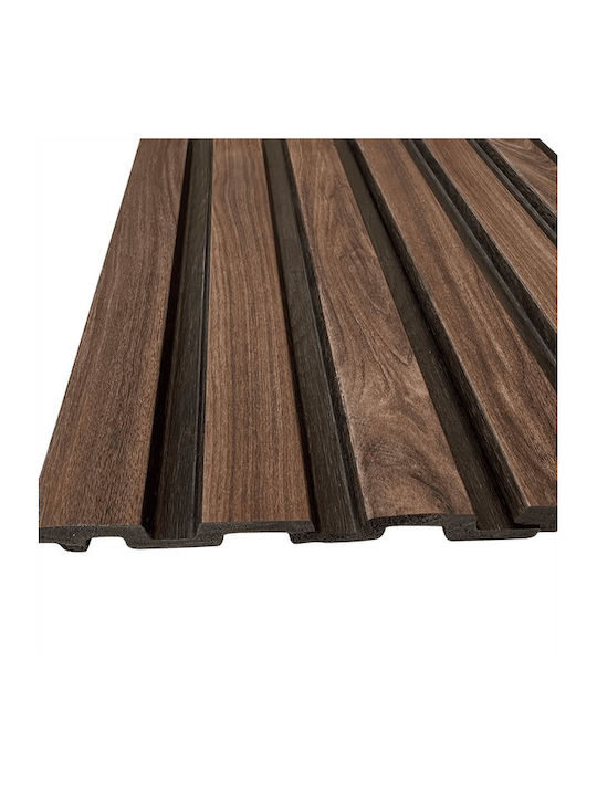 3D Стенен Панел Пяна с Лепило Walnut/Тъмнокафяв Кафяв 290x12.2см