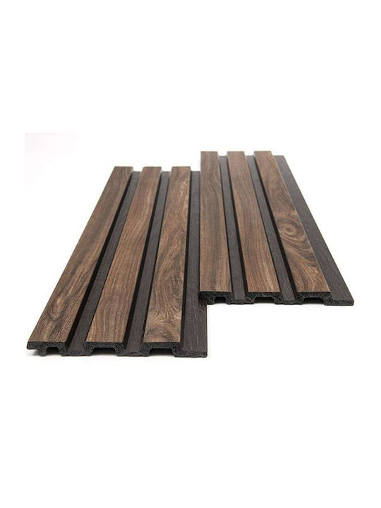3D Стенен Панел Пяна с Лепило Walnut/Тъмнокафяв Кафяв 290x12.2см