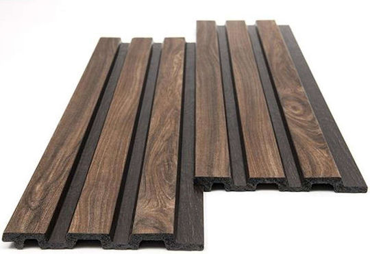 3D Πάνελ Τοίχου Αφρώδες με Κόλλα Walnut/Dark Brown Καφέ 290x12.2εκ.