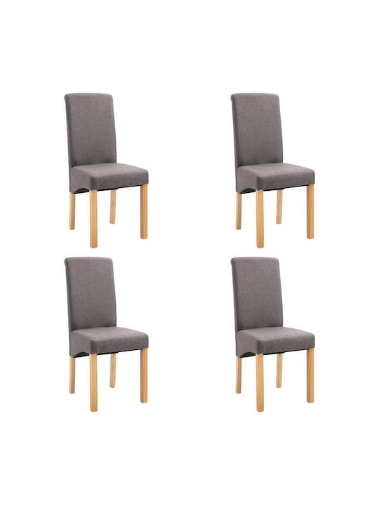 Scaune Sala de mese cu tapiserie textilă Gri 4buc 42x55x96buc