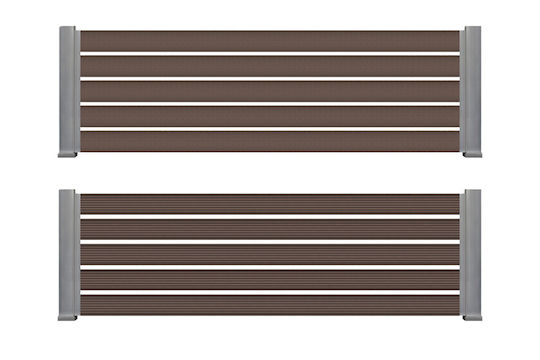 Newplan Deck Περίφραξης Κήπου Dark Brown από WPC 360x12x2εκ. Καφέ