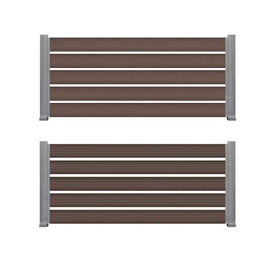 Newplan Deck Περίφραξης Κήπου Dark Brown από WPC 360x12x2εκ. Καφέ