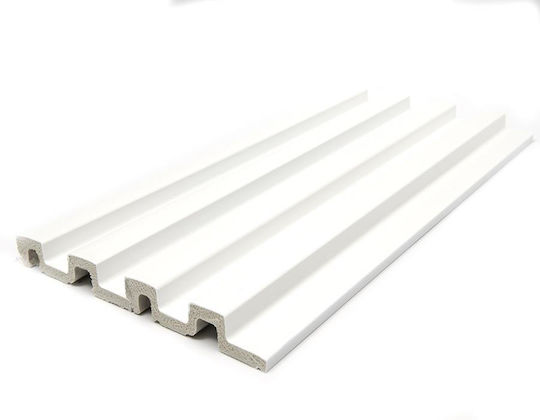 3D Wandpaneele Schaumstoff mit Kleber Weiß Weiß 290x12,2cm