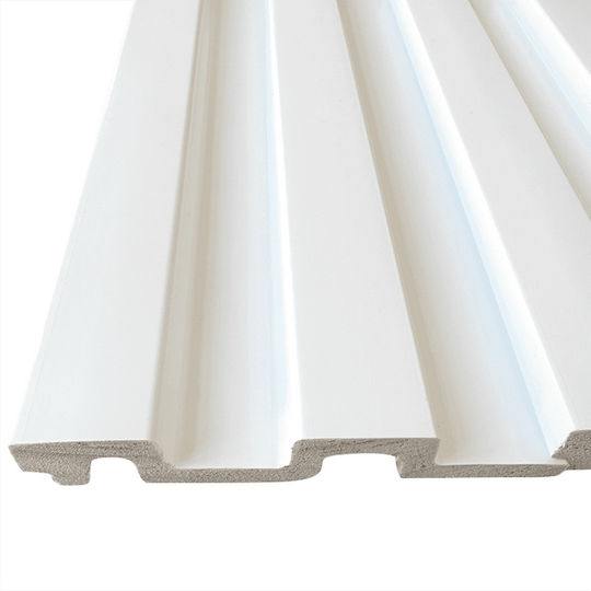 3D Wandpaneele Schaumstoff mit Kleber Weiß Weiß 290x12,2cm