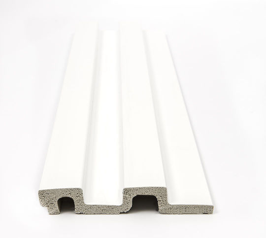 3D Wandpaneele Schaumstoff mit Kleber Weiß Weiß 290x12,2cm