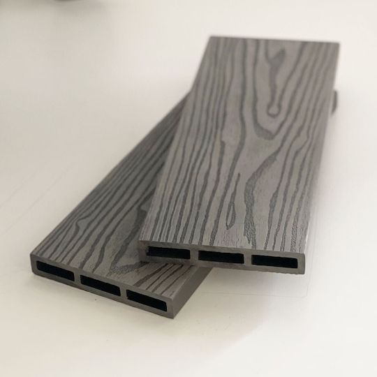 Showood 3D Πάνελ Τοίχου Κήπου Γκρι Ανοιχτό από WPC 360x2x12εκ. Γκρι