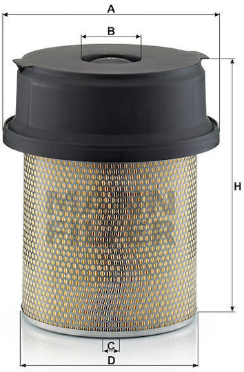 Mann Filter Filtru de Aer Auto pentru Mercedes-Benz Actros
