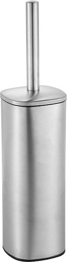Vesta Inox Set aus Toilettenbürste und Mülleimer für das Badezimmer Sanftes Schließen 5Es Silber
