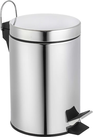 Vesta Inox Set aus Toilettenbürste und Mülleimer für das Badezimmer 7Es Silber
