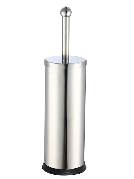 Vesta Inox Toilet Brush and Basket Set 7lt Silver
