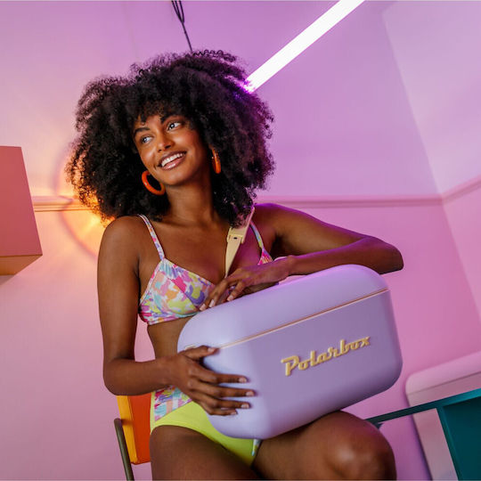 Polarbox Classic & Pop Style Portable Fridge 12lt Purple Yellow