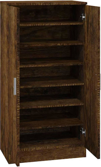 Дървен шкаф за обувки, жълт, Д55xШ35xВ108 cm,