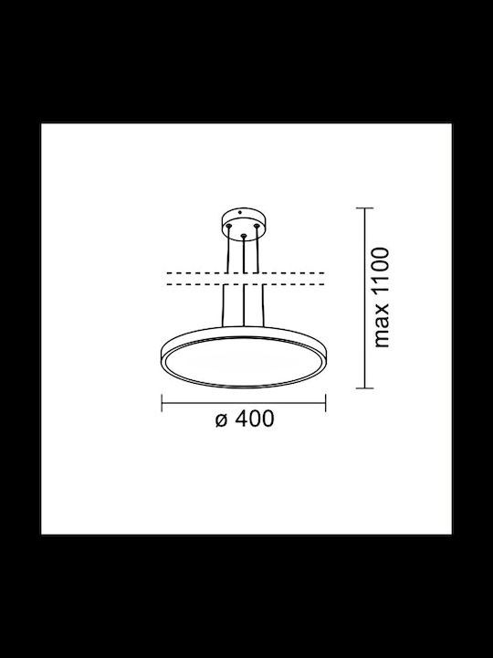 Spot Light Round Pendant LED Panel 40W with Natural White Light 4000K 40cm