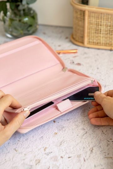 Filofax Εβδομαδιαίο Organizer Saffiano Personal Compact Zip Ροζ Δερμάτινο 20.8x20.8εκ. Blush