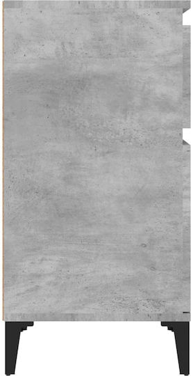 Комоди Дървени с Метални Крака Сив бетон 2бр 40x35x70см
