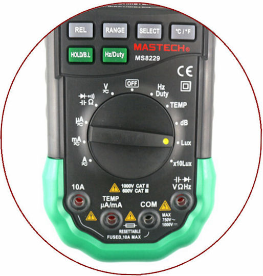 Mastech MS8229 Digitales Multimeter mit Summer mit AC / DC / Widerstand / Kapazität / Temperaturmessung