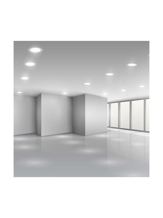 V-TAC Round Metallic Recessed Spot with Integrated LED and Cool White Light White 9.6x9.6cm. 1pcs