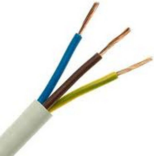 Nexans NYMHY Καλώδιο Ρεύματος με Διατομή 3x6mm² σε Λευκό Χρώμα 1m Εύκαμπτο