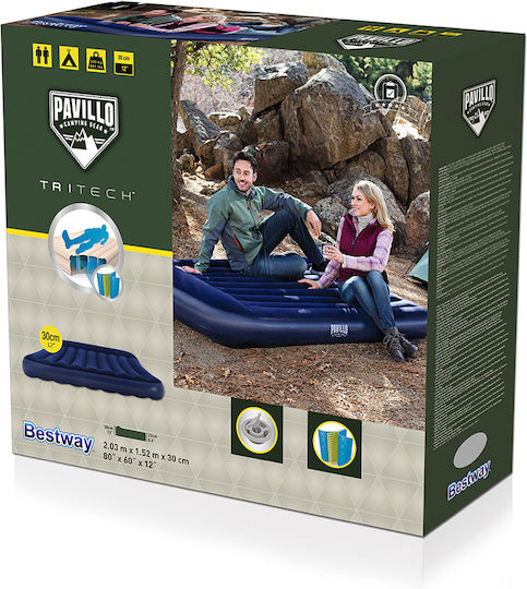 Bestway Double Inflatable Sleeping Mattress 203x152x30cm
