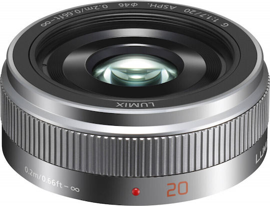 Panasonic Crop Camera Lens Lumix G 20mm f/1.7 II ASPH Standard / Pancake for Micro Four Thirds (MFT) Mount Silver