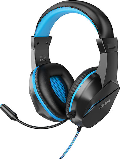 Borofone BO104 Over Ear Gaming Headset με σύνδεση 3.5mm Black/Blue