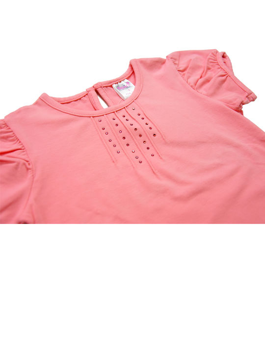 Kinderbluse Rosa mit Strasssteinen