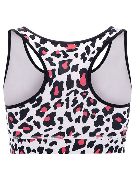 Breathable sports bra with an all-over print