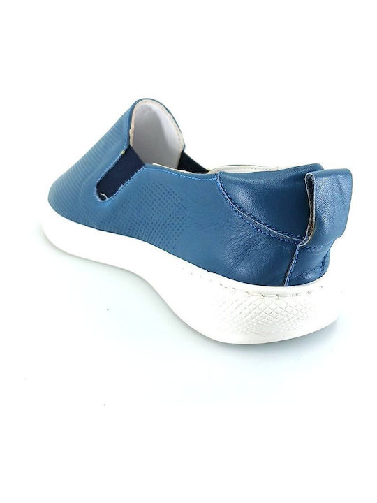 Anatomische Damen Slip-Ons Leder Blau